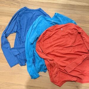 lululemon athletica Men's Long Sleeve Metal Vent Tech - Blue and Red